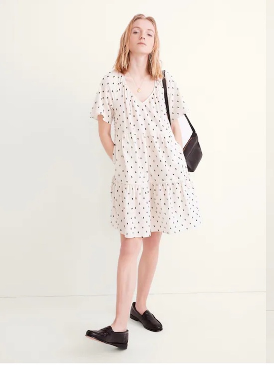 Madewell Dresses & Skirts - Madewell Cotton-Linen Lorelei Mini Dress in Clip Dot